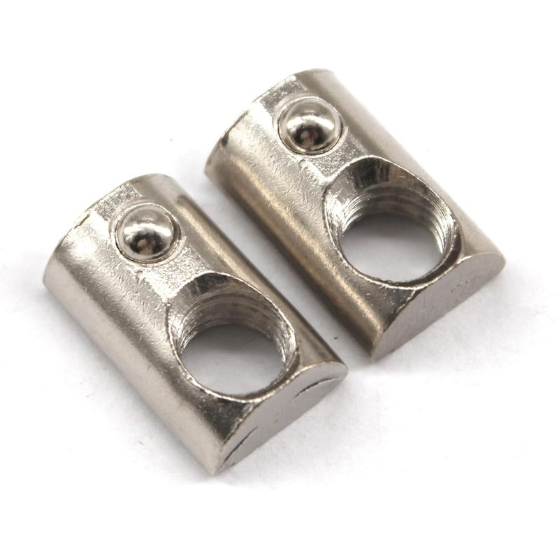 SeeRaphee (30 Pieces)4040 Series M8 Ball Spring T Slot Nuts Carbon Steel Roll In Spring T Sliding Nut for European Standard Aluminum Extrusion Profile - Image 2